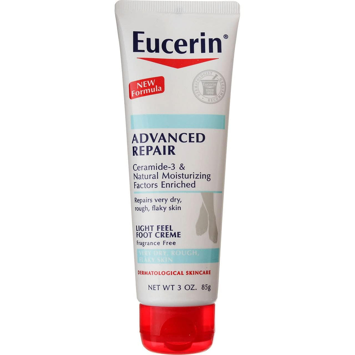 Eucerin Advanced Repair Foot Cream, Very Dry Skin, Light, Fragrance-Free, 3 oz