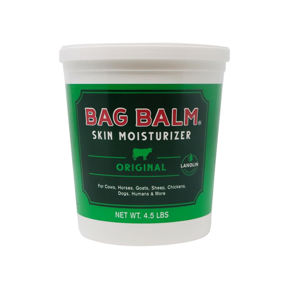 Bag Balm Vermont's Original Skin Moisturizer - Full Body Hydrating Skin Care: Dry Hands, Lips, Face, Feet & More - Unscented, Cruelty & Paraben Free - Day & Night, Men & Women (4oz Tin, Made in USA)