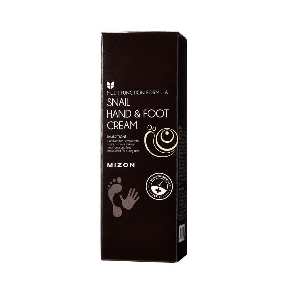 MIZON Hand Cream for Dry Cracked Hands, Moisturizing and Soothing Hand Cream with Snail Ingredients for Dry Skin, Dry Hands, Elbows and Heel Soothing, Cracked Skin Repair 100ml 3.38 fl oz