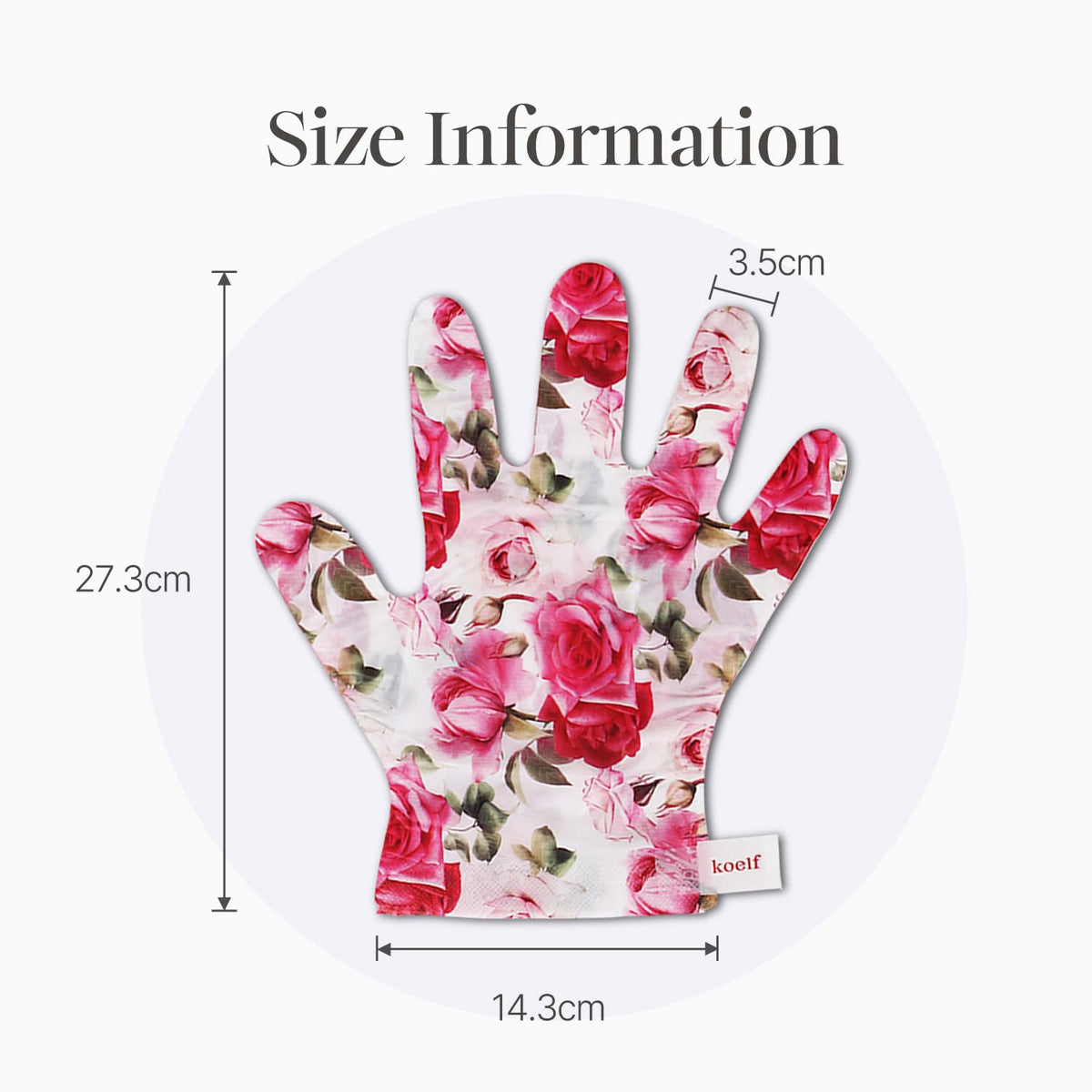 Koelf Rose Petal Satin Hand Mask (10 Pairs) - Korean Skin Care, Nourishing & Moisturizing Hand Gloves, Rose Scented Hand Masks with Peptides, Collagen & Shea Butter for Soft, Smooth Hands
