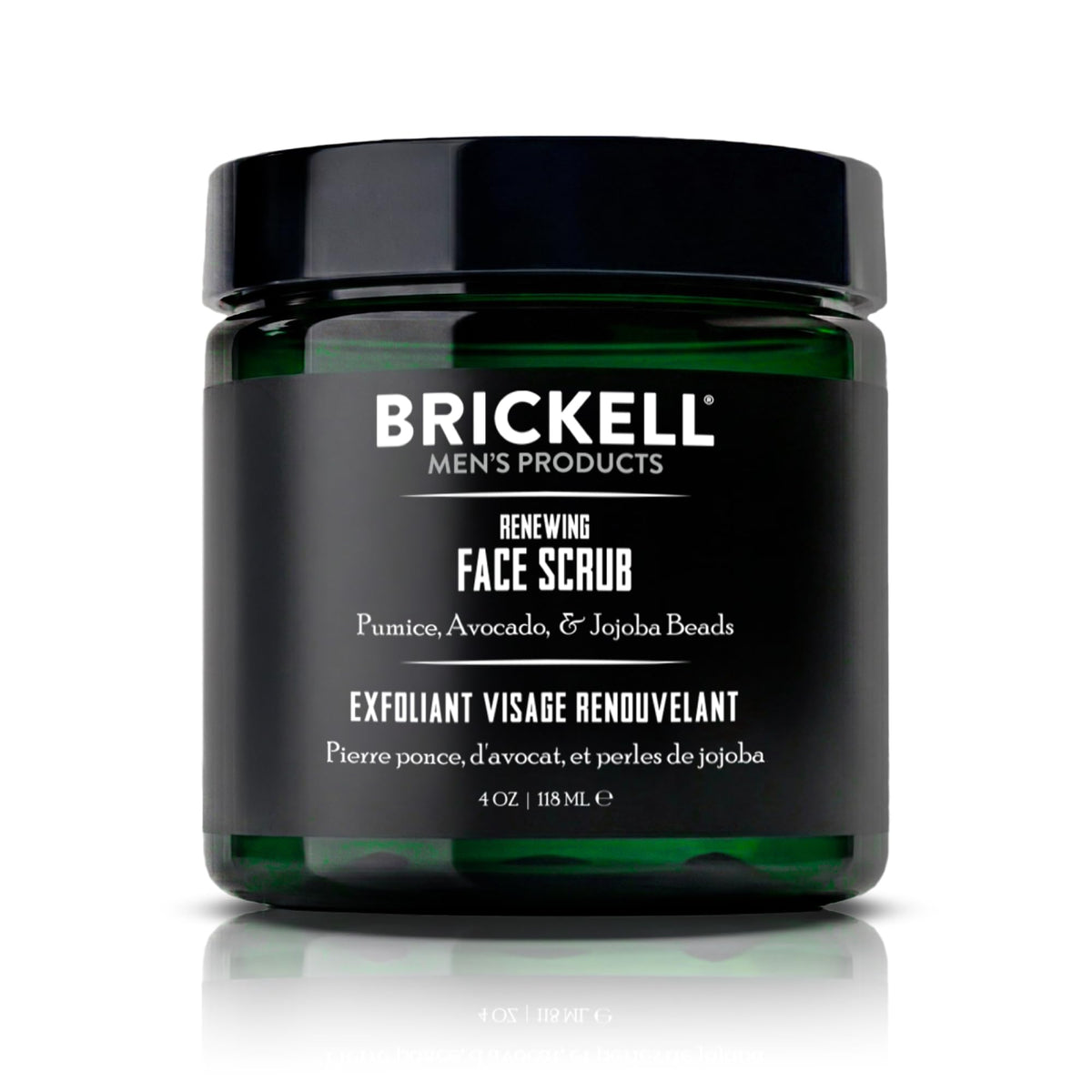 Brickell Men's Renewing Face Scrub for Men, Deep Exfoliating Facial Scrub Formulated with Pumice, Caffeine and Jojoba Beads, 4 Ounce, Scented