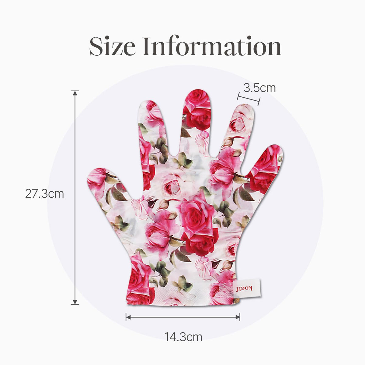 Koelf Rose Petal Satin Hand Mask (5 Pairs) - Korean Skin Care, Nourishing & Moisturizing Hand Gloves, Rose Scented Hand Masks with Peptides, Collagen & Shea Butter for Soft, Smooth Hands