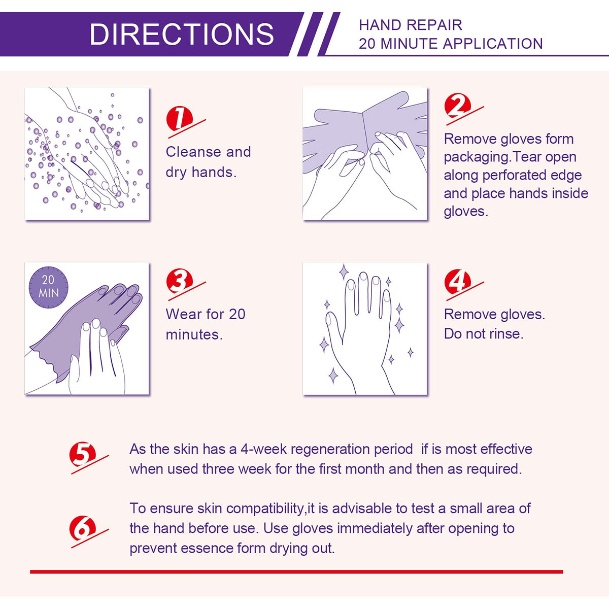 AIQIUSHA 4 Pack Hands Moisturizing Gloves, Hand Spa Mask Infused Collagen, Serum + Vitamins + Natural Plant Extracts for Dry, Cracked Hands, Moisturizer Hands Mask, Repair Rough Skin for Women&Men