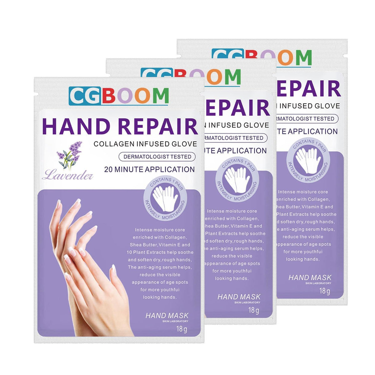 3 Pcs Moisturizing Hand Masks,Relieve Soften Dry,Overworked,Aging Skin HM