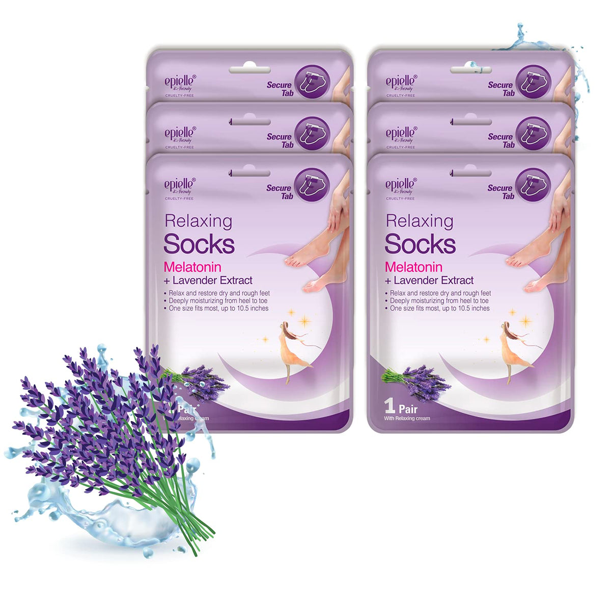 Epielle Nourishing Hand Mask 6 Pairs, Repair and Soften with Hemp & Rosemary Extract, Deep Moisturizing Gloves for Dry, Cracked Hands, Self Care Gifts for Women, Spa Kit