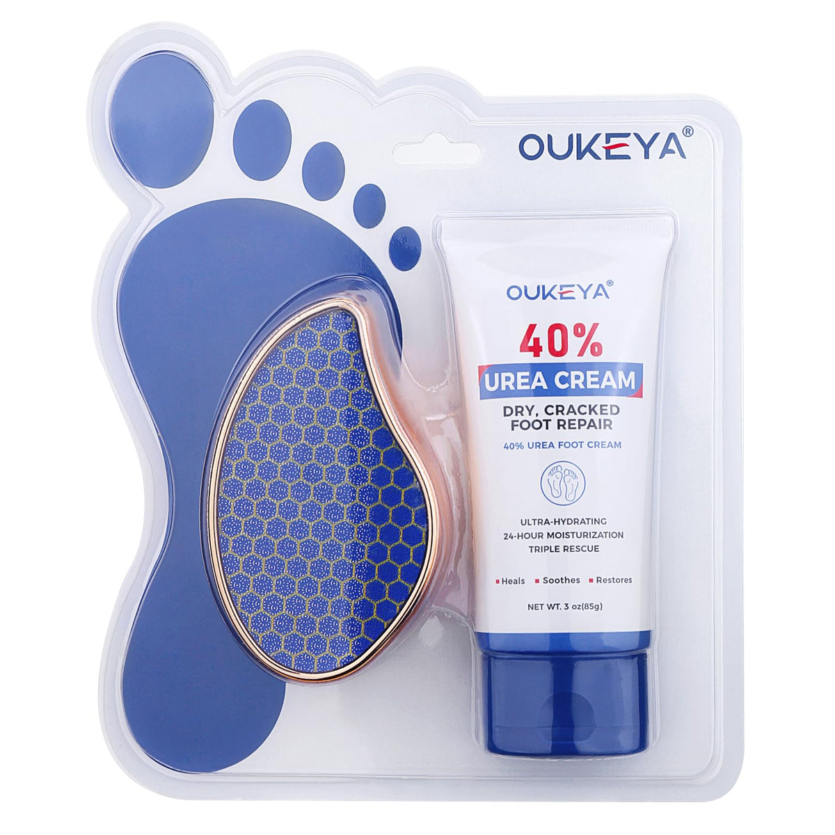 OUKEYA Urea Cream 40%, Foot & Hand Lotion for Dry Cracked Rough Skin