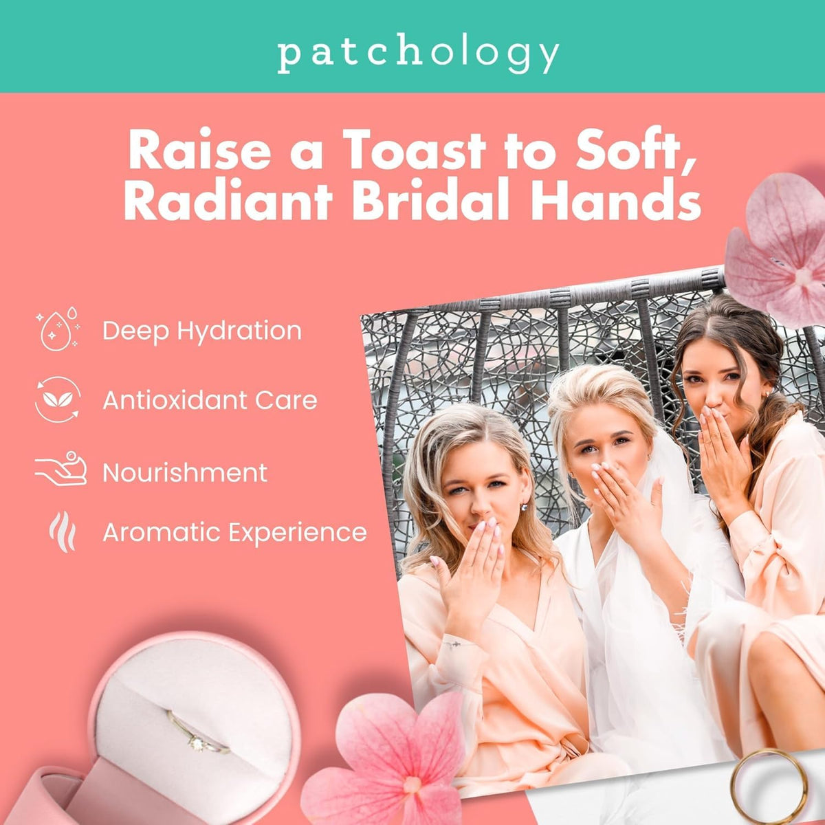 Patchology Rosé Fingers Renewing Hand Mask | Moisturizing Gloves | 1pk
