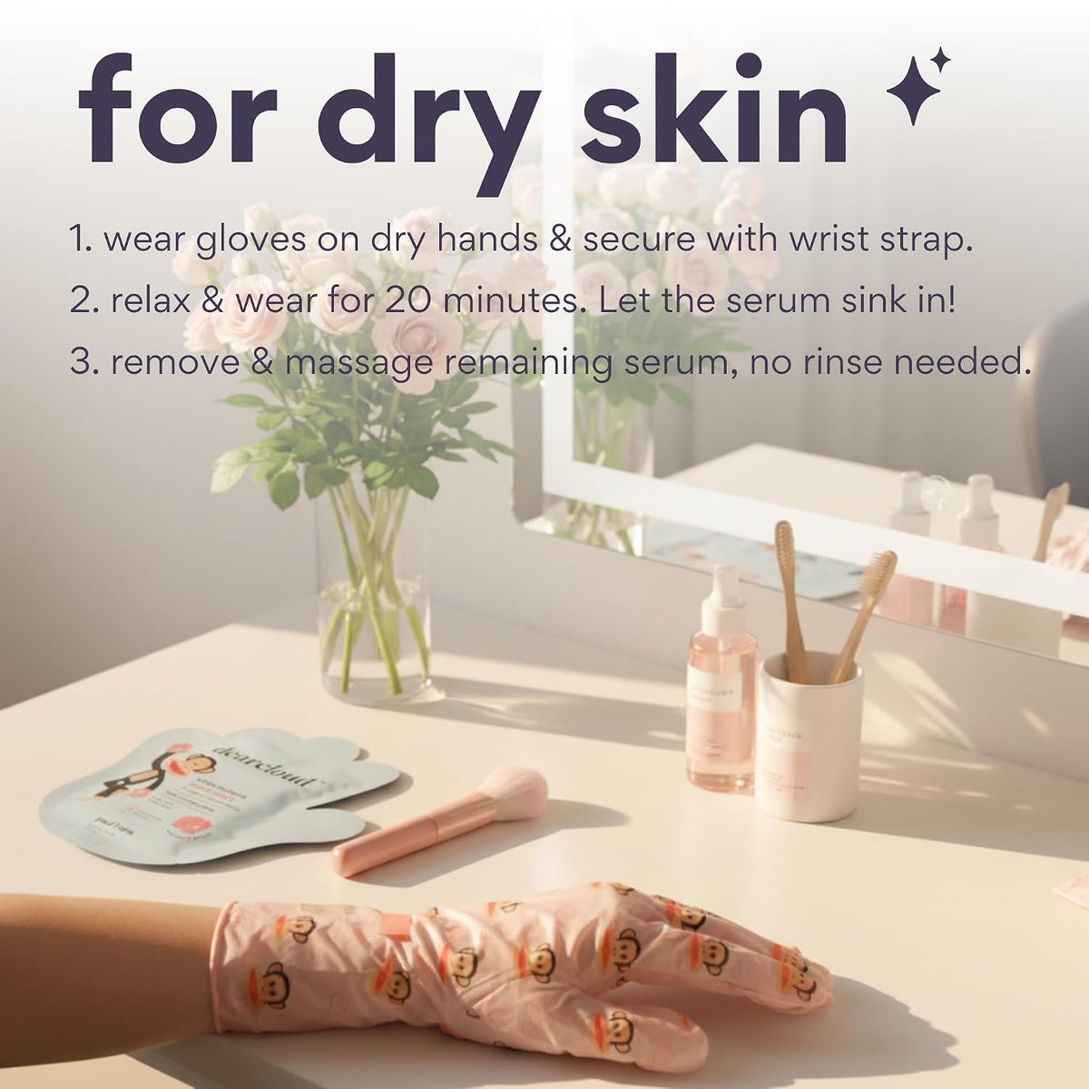 Paul Frank Hand Mask 3-Pack – Aloe & Shea Butter (Strawberry Peach)