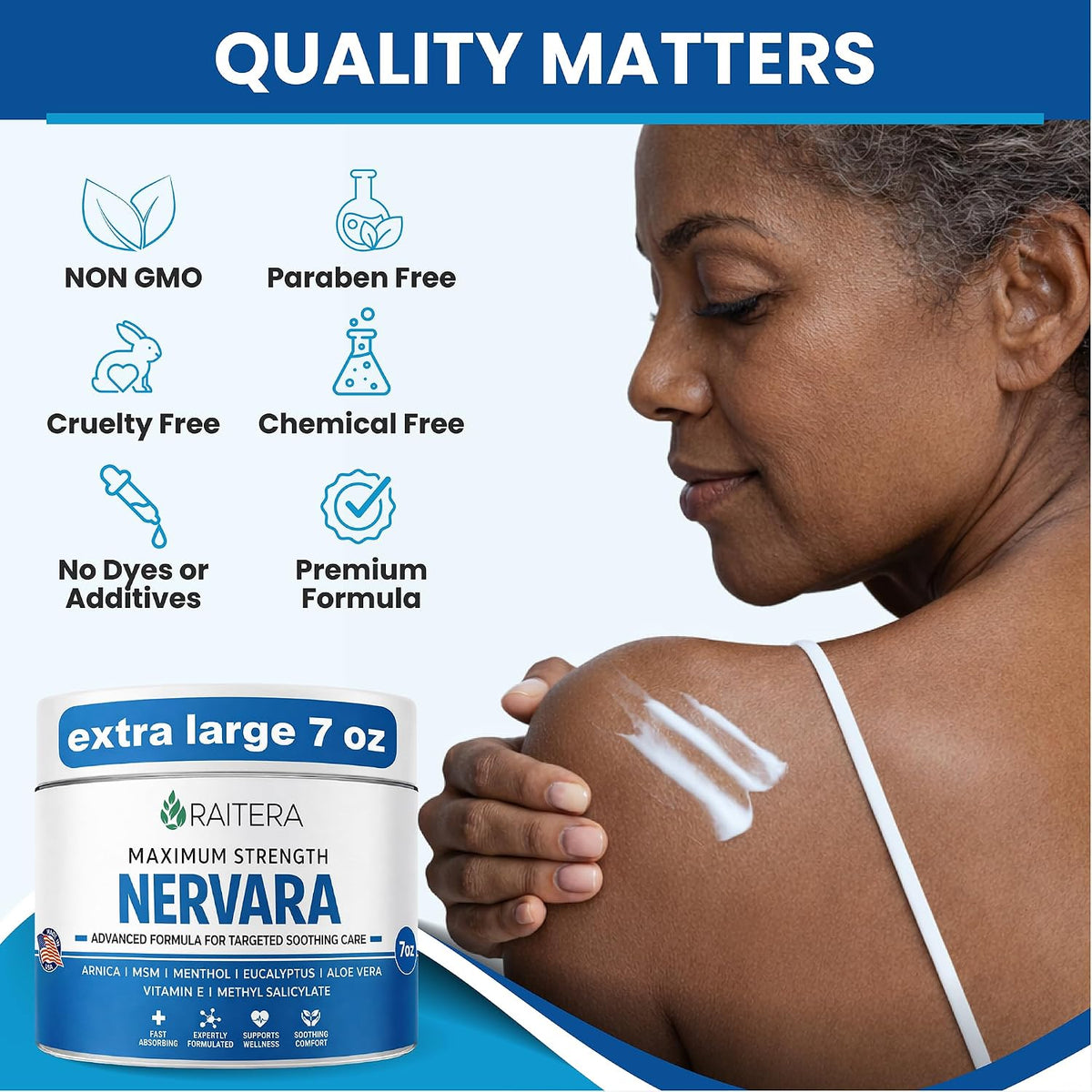 Neuropathy Nerve Cream – Maximum Strength for Feet, Hands, Legs, Toes – Advanced Cooling Non-Greasy Fast Absorbing Formula - Natural Ingredients Frankincense, Arnica, Aloe Vera, Turmeric, MSM