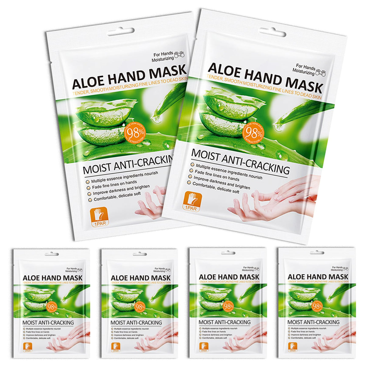 Hand Masks, 6 Pairs Hydrating Exfoliating Hand Peeling Mask, Smooth Hand Masks Moisturizing Gloves Overnight for Dry, Rough, Cracked Hands, Hand Skin Moisturizer Glove for Women Men(A