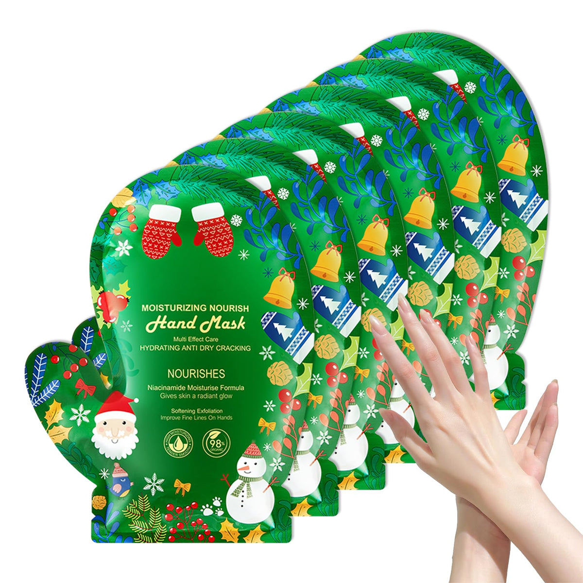 6 Pairs Hand Masks Moisturizing Gloves, Hydrating Hand Mask Moisturizer Gloves Care for Dry Cracked Hands, Smooth Long Lasting Soft Firming Hand Mask Gift Set for Men Women(A)