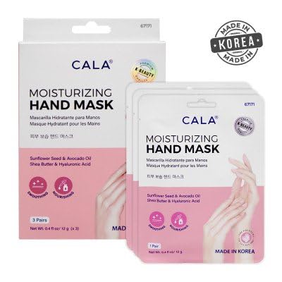 CALA Moisturizing Hand Mask Gloves with Hyaluronic Acid, Shea Butter and Avocado Oil, 3 Pairs