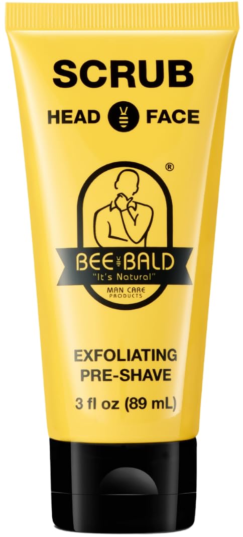 Bee Bald SCRUB Scalp Exfoliator for Men, Head Pre Shave Exfoliant, 3 fl oz