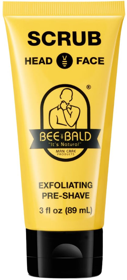 Bee Bald SCRUB Scalp Exfoliator for Men, Head Pre Shave Exfoliant, 3 fl oz