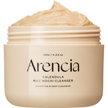 Arencia Korean Rice Mochi Face Cleanser - Face Wash, Gentle Scrub All in One for Deep Cleansing, Moisturizing, Pore Minimizing with Rice Water & Green Tea (4.23oz)