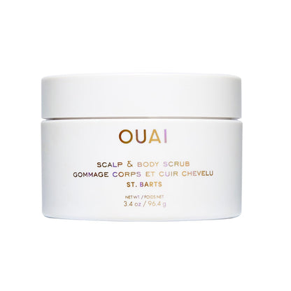 OUAI Scalp & Body Scrub, St. Barts - Exfoliating Body Scrub with Sugar & Coconut Oil Blend for Smooth, Moisturized Skin - Gentle Scalp Exfoliator for Removing Product Build Up (8.8 Oz)