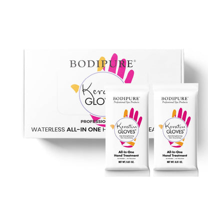 Bodipure Keratin Hand Mask 50pk, Deep Moisturizing for Dry Hands, Nail Care