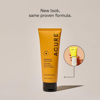 Acure Brightening Facial Scrub - Exfoliating Face Wash - 4 fl oz