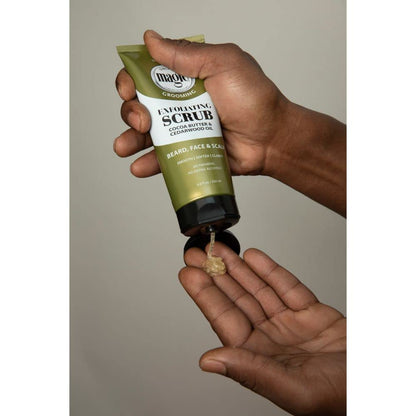SoftSheen-Carson Magic Men's Grooming Facial Exfoliating Scrub, Softens, Smooths and Clarify, With Cocoa Butter and Cedarwood Oil for Beard, Skin and Scalp, 6.7 fluid ounces