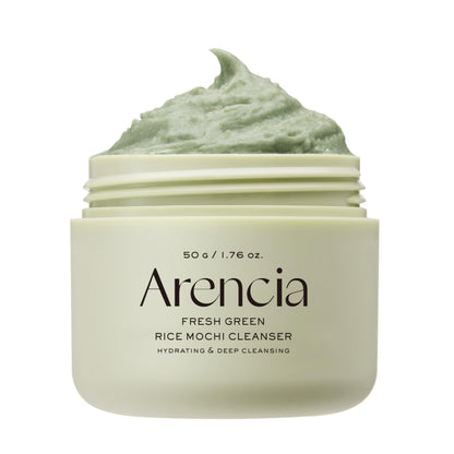 Arencia Korean Rice Mochi Face Cleanser - Face Wash, Gentle Scrub All in One for Deep Cleansing, Moisturizing, Pore Minimizing with Rice Water & Green Tea (4.23oz)