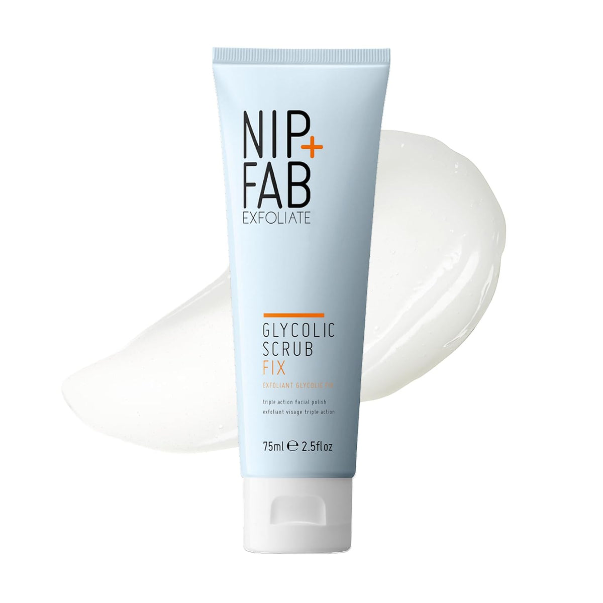 Nip + Fab Glycolic Fix Scrub (2.5 fl oz) – 3% Glycolic Acid 3-in-1 Facial Exfoliator – Brightening AHA Face Scrub with Salicylic Acid for Smooth Radiant Skin
