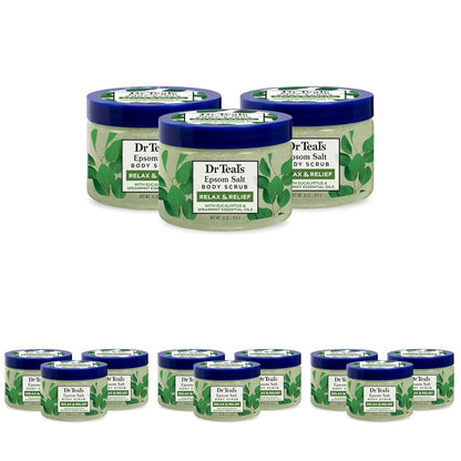 Dr Teal's Pink Himalayan Salt Body Scrub, Restore & Replenish with Pure Epsom Salt & Essential Oils, 16 oz (Pack of 3)