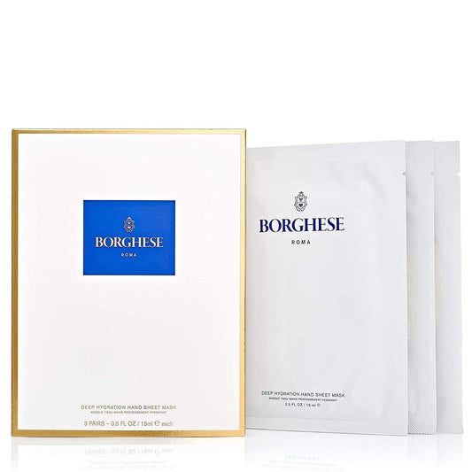 Borghese Deep Hydration Hand Sheet Masks - 3 Pairs Anti-Aging Moisture
