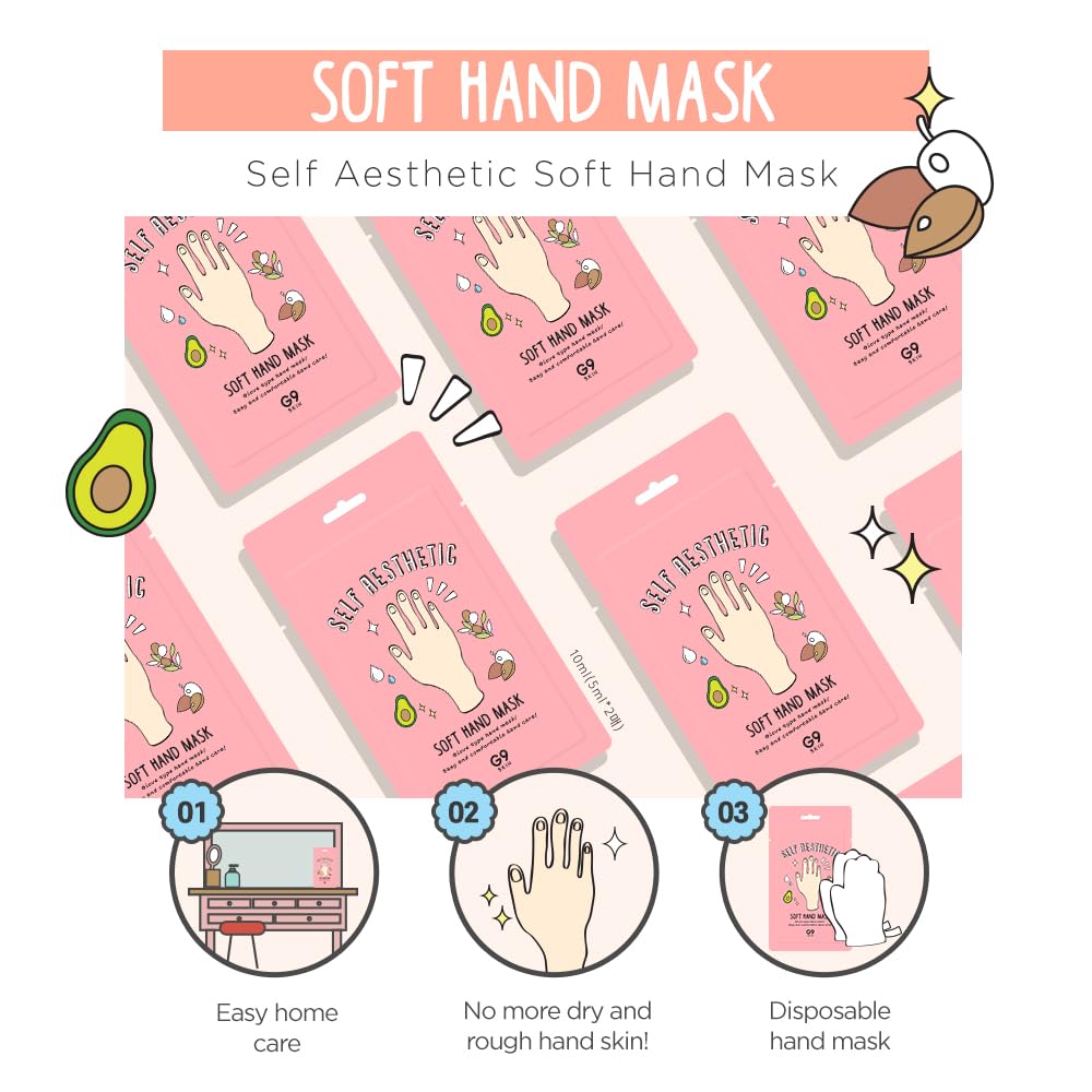 G9SKIN Korean Soft Hand Mask Gloves for Dry Rough Skin, 5Pairs