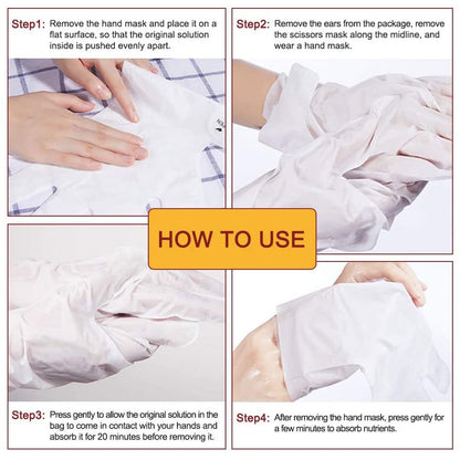 3 Pcs Moisturizing Hand Masks,Relieve Soften Dry,Overworked,Aging Skin HM