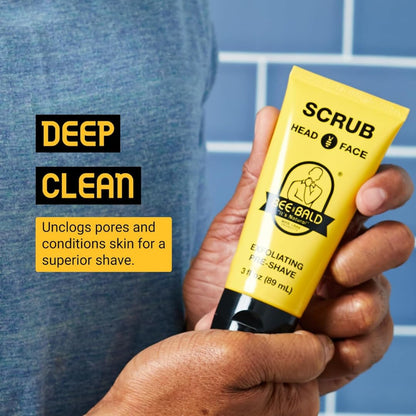 Bee Bald SCRUB Scalp Exfoliator for Men, Head Pre Shave Exfoliant, 3 fl oz