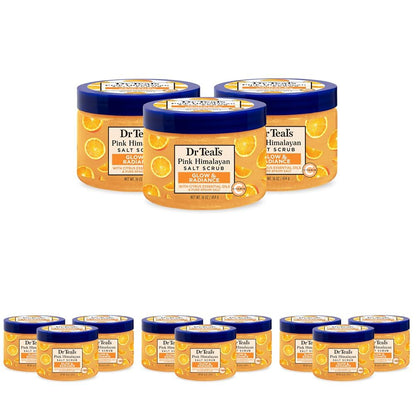 Dr Teal's Pink Himalayan Salt Body Scrub, Restore & Replenish with Pure Epsom Salt & Essential Oils, 16 oz (Pack of 3)
