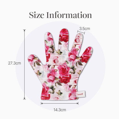 Koelf Rose Petal Satin Hand Mask (10 Pairs) - Korean Skin Care, Nourishing & Moisturizing Hand Gloves, Rose Scented Hand Masks with Peptides, Collagen & Shea Butter for Soft, Smooth Hands