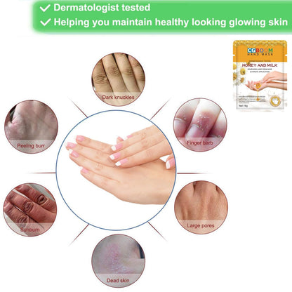 5 pack Hand Mask Moisturizing Glove, Hand Peel Mask Exfoliating Gloves, Hand Repair Glove for Dry Hands Treatment, Remove Dead Skin, Rough Skin, purple Honey Milk