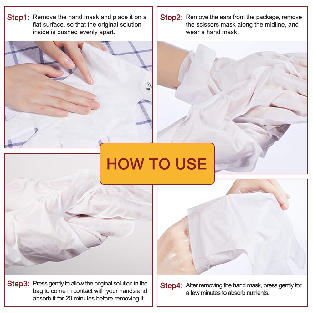 Hand Peeling Mask 5 pack, Hand Masks Moisturizing Gloves, Repairing Glove for Dry Skin, Remove Dead Rough Skin (honey and milk)