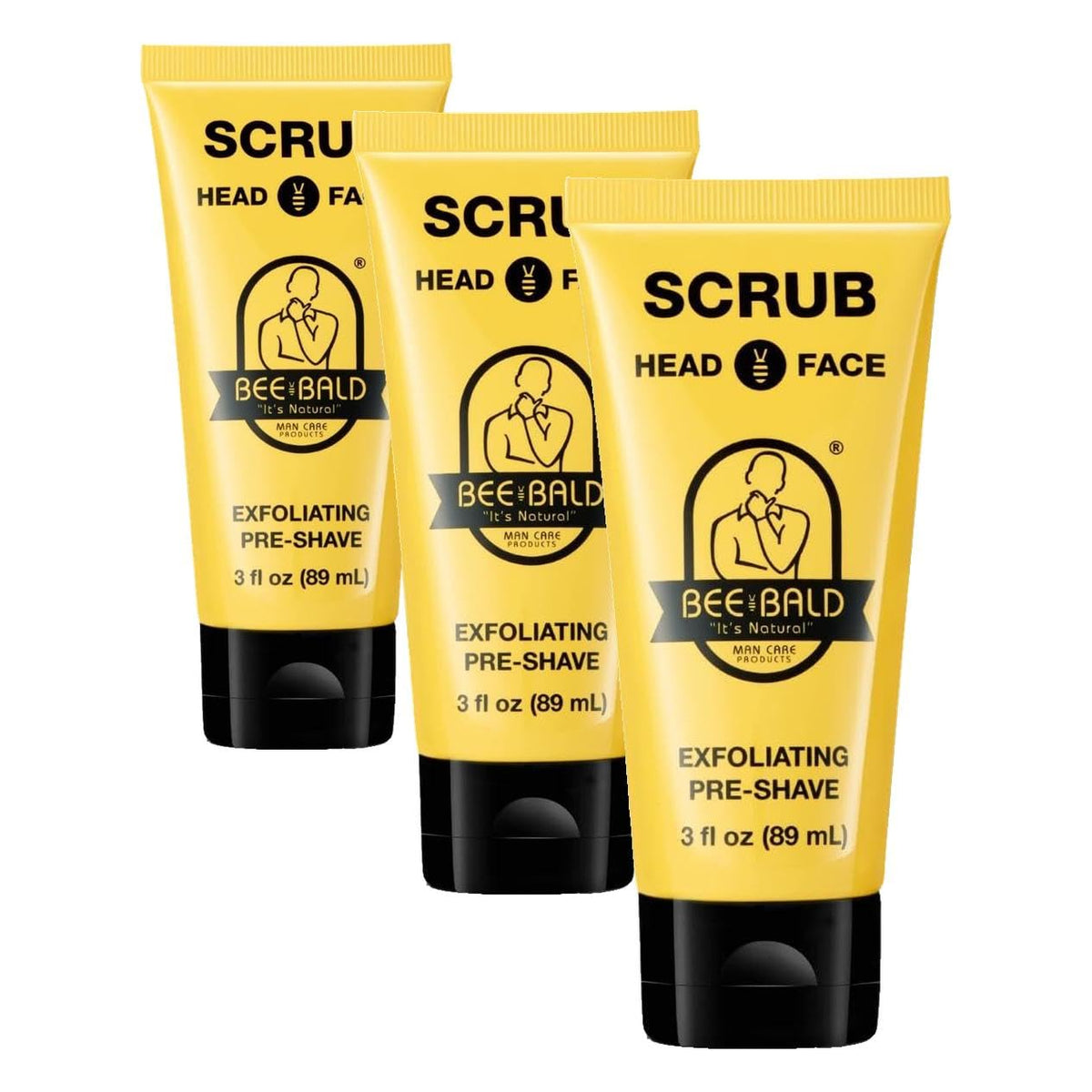 Bee Bald SCRUB Scalp Exfoliator for Men, Head Pre Shave Exfoliant, 3 fl oz