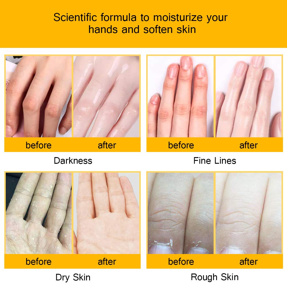 5 Pair of Argan Oil Hand Mask, Hydrating Hands Mask, Deep Conditioning Mask, Intense Repair for Those with Dry, Callus, Chap,Darkness and Pigmentation, Best Hydration Hand Treatment Masque- Men Women