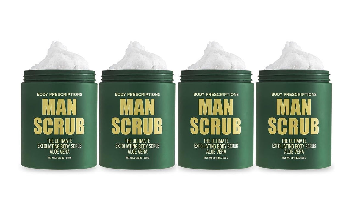 Body Prescriptions Men’s Exfoliating Body Scrub – Ultimate Skin Cleansing Wash in Jar with Twist-Top Lid, For All Skin Types, 21 Ounce (Pack of 1), Cedarwood