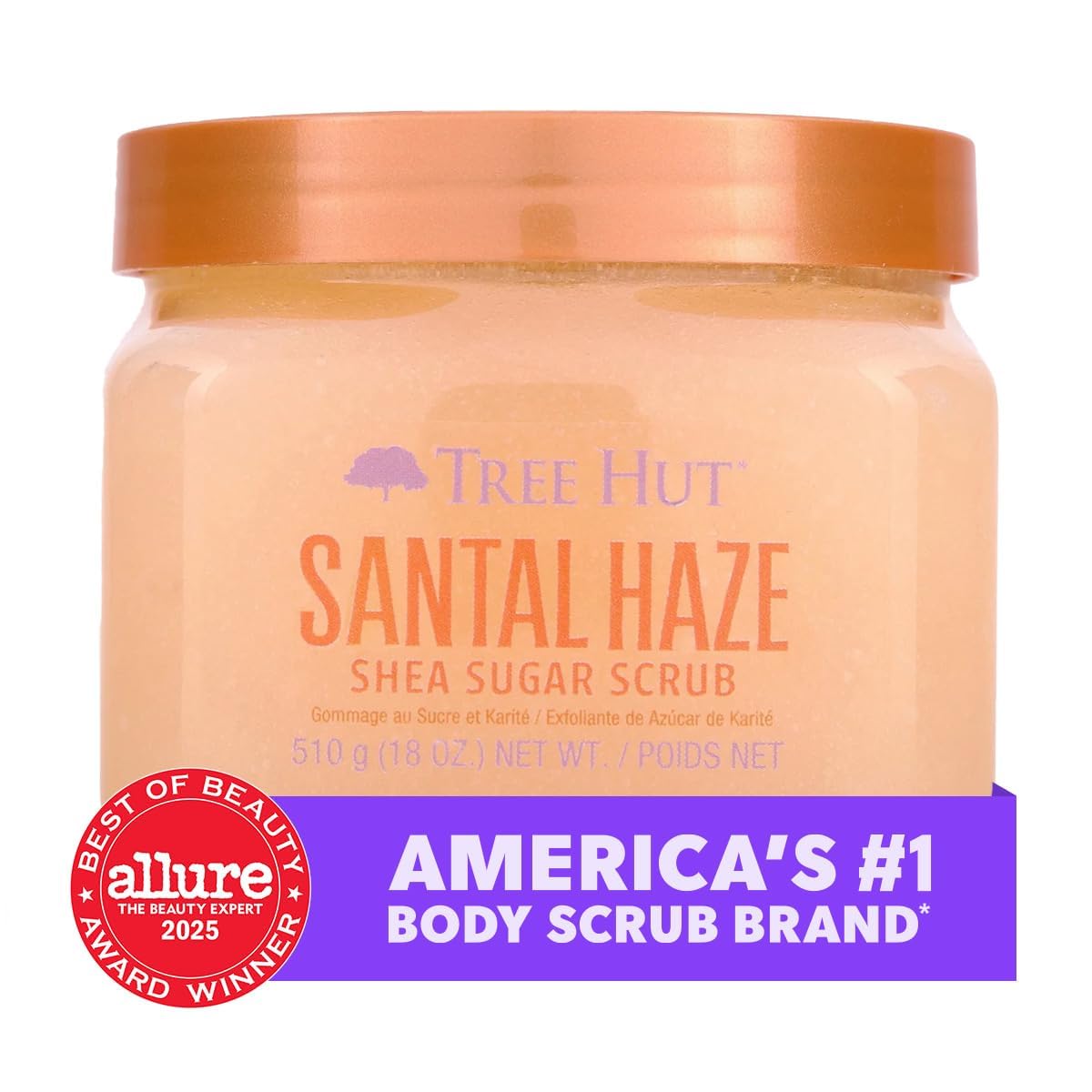 Tree Hut Body Scrub, Santal Haze, 18 Oz