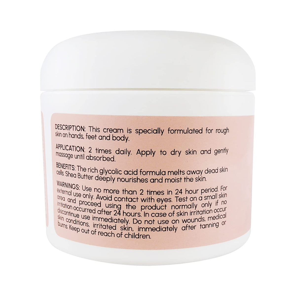 Glycolic Acid Hand Foot & Body Moisturizer Cream 8 oz (236 ml) – Shea Butter, Citrus Oils & AHA Exfoliant – Paraben Free