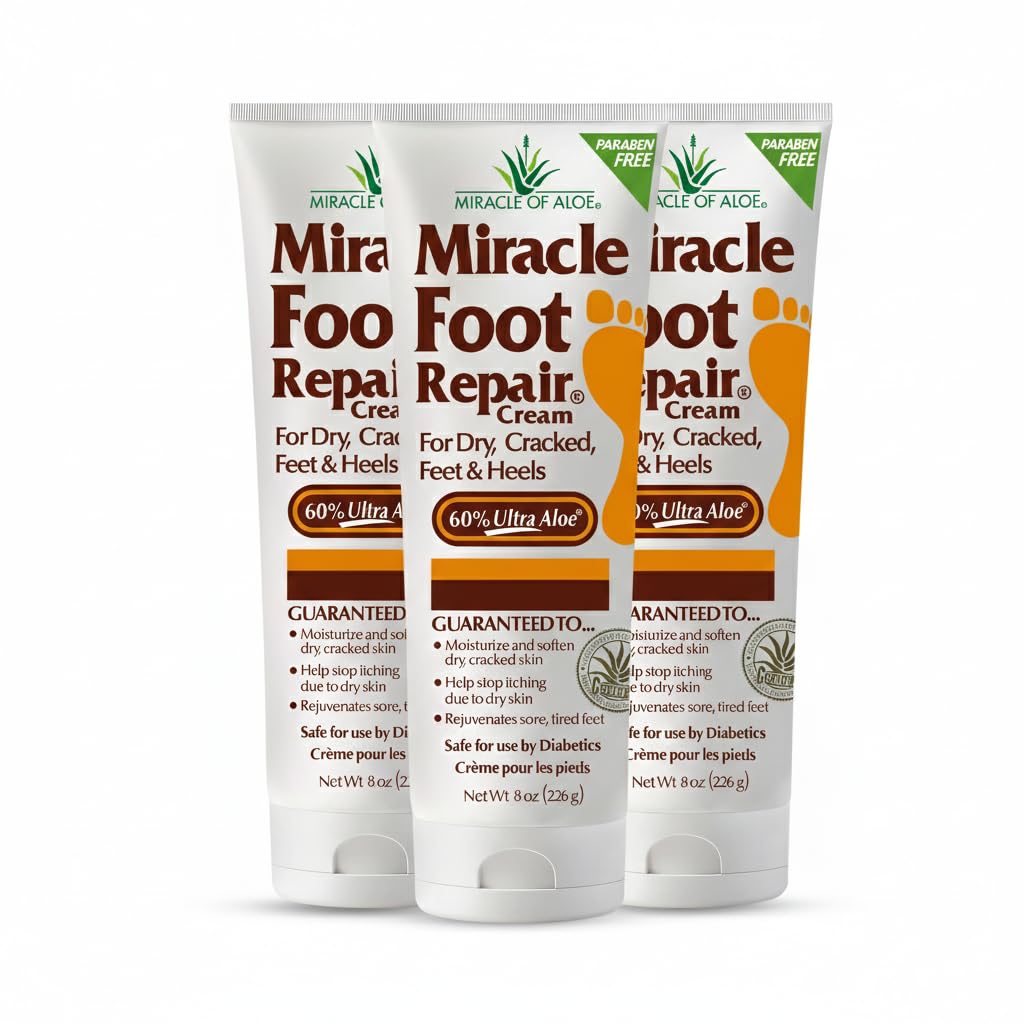 Miracle of Aloe - 8oz Foot Repair Cream + 1oz Hand Repair Cream