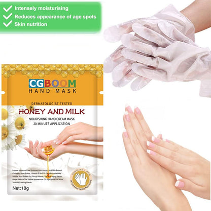 Hand Mask Moisturizing Glove 3 pack, Hand Peel Mask Exfoliating Gloves, Hand Repair Glove for Dry Hands Treatment, Remove Dead Skin, Rough Skin, Honey Milk