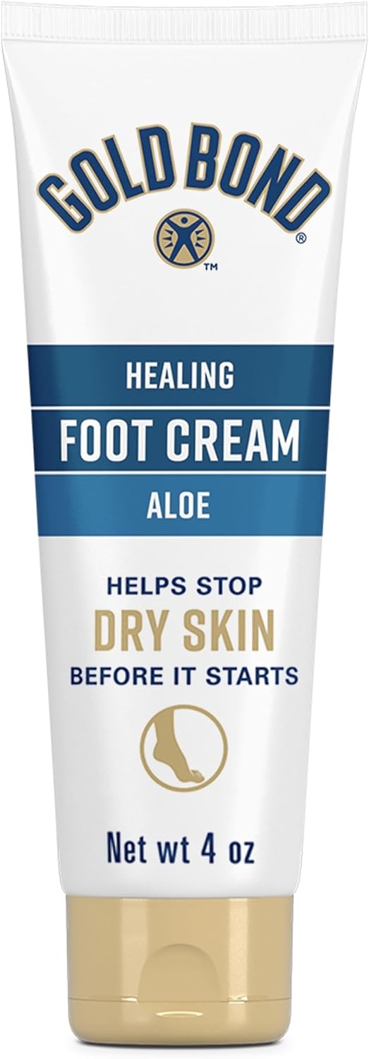 Gold Bond Healing Foot Cream for Dry Feet and Cracked Heels, 4 Oz With Aloe
