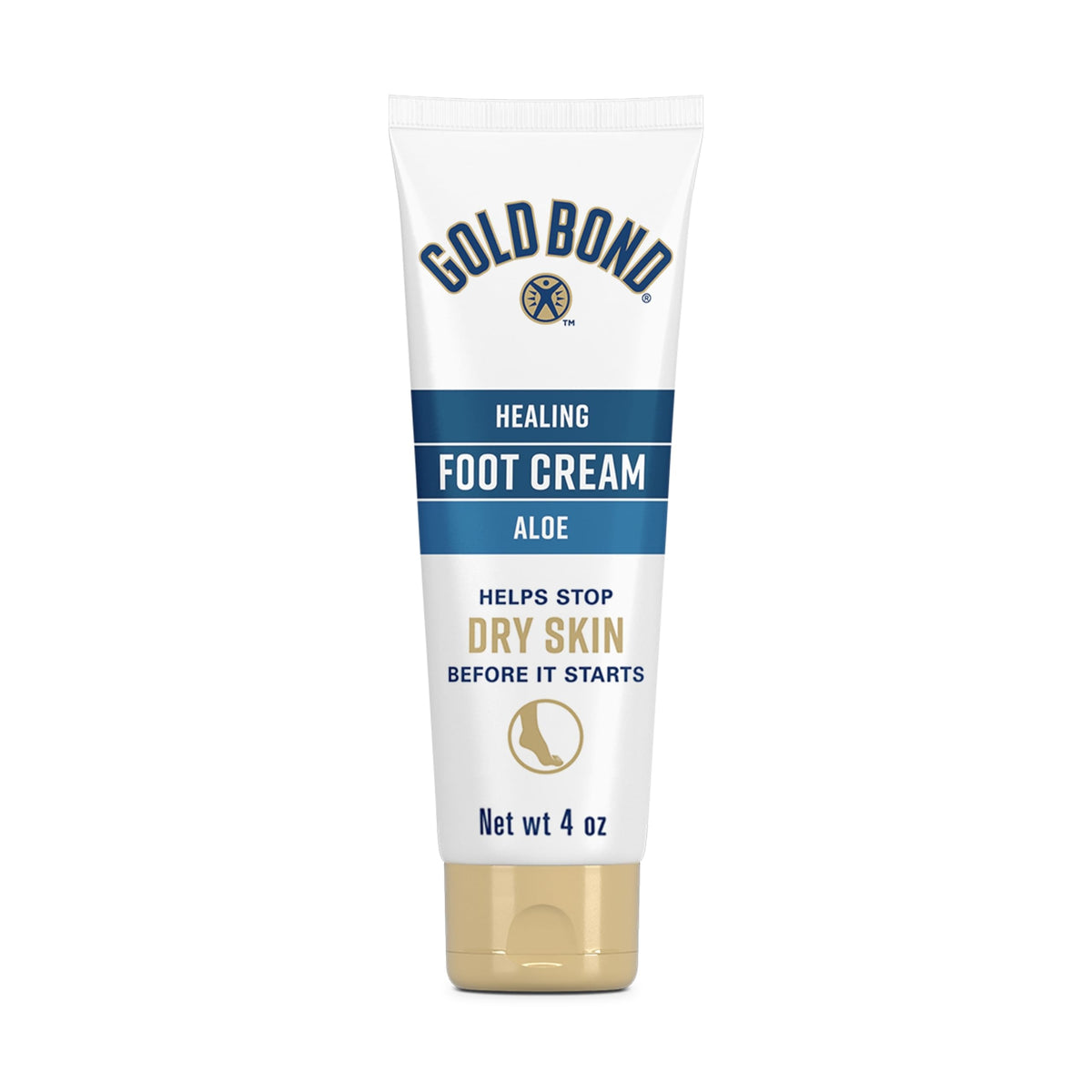 Gold Bond Healing Foot Cream for Dry Feet and Cracked Heels, 4 Oz With Aloe