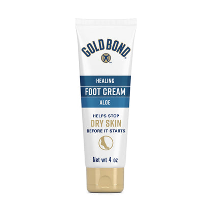 Gold Bond Healing Foot Cream for Dry Feet and Cracked Heels, 4 Oz With Aloe
