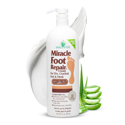 Miracle of Aloe - 8oz Foot Repair Cream + 1oz Hand Repair Cream