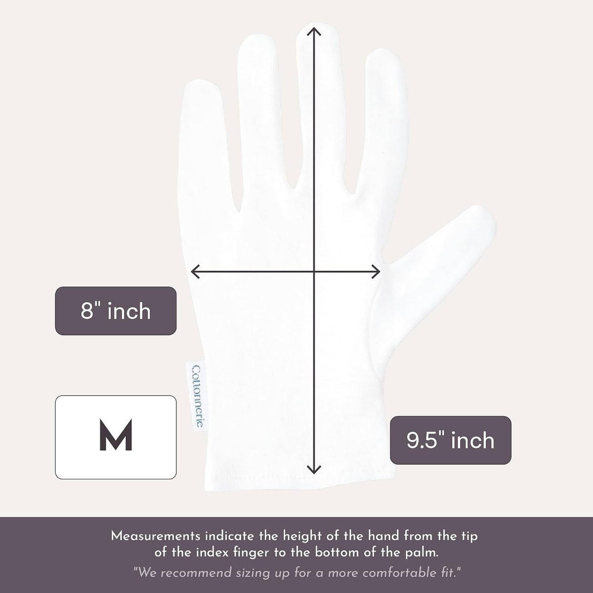 4 Pairs Cottonnerie Basics Cotton Gloves for Dry Hands Sleeping, Moisturizing Gloves Overnight, Hand Moisturizer Gloves, Moisture Gloves for Dry Hands Overnight, Sleeping Gloves, Medium