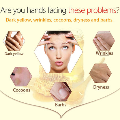 Hand Mask Milk Honey Peel Off Hand Wax Moisturizing Hydrating Nourishing Exfoliating Hand Film Hands Care paraffin110g