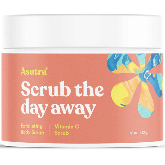 ASUTRA Dead Sea Salt Essential Oil Body Scrub Exfoliator (16 Ounce)