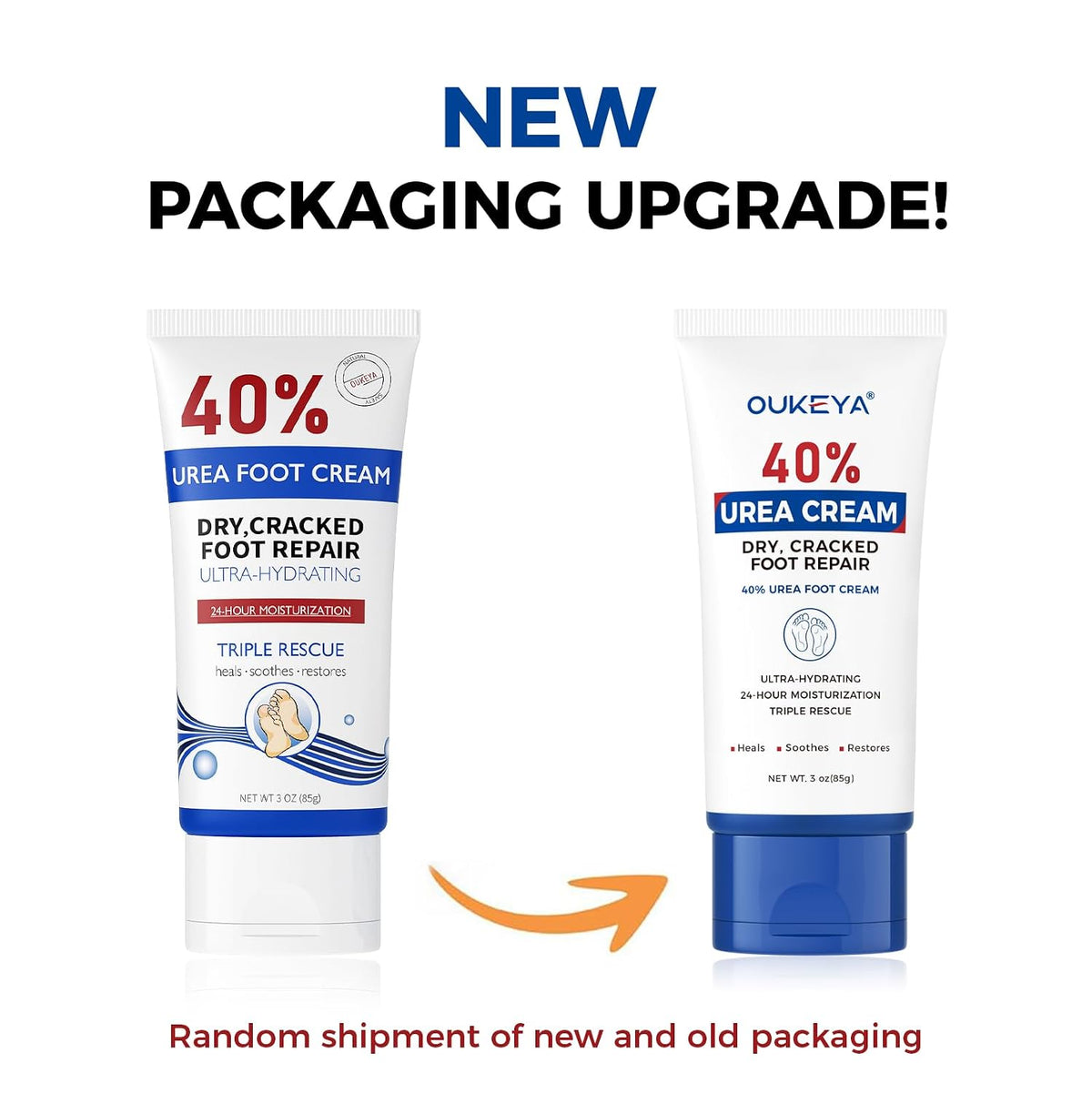OUKEYA Urea Cream 40%, Foot & Hand Lotion for Dry Cracked Rough Skin