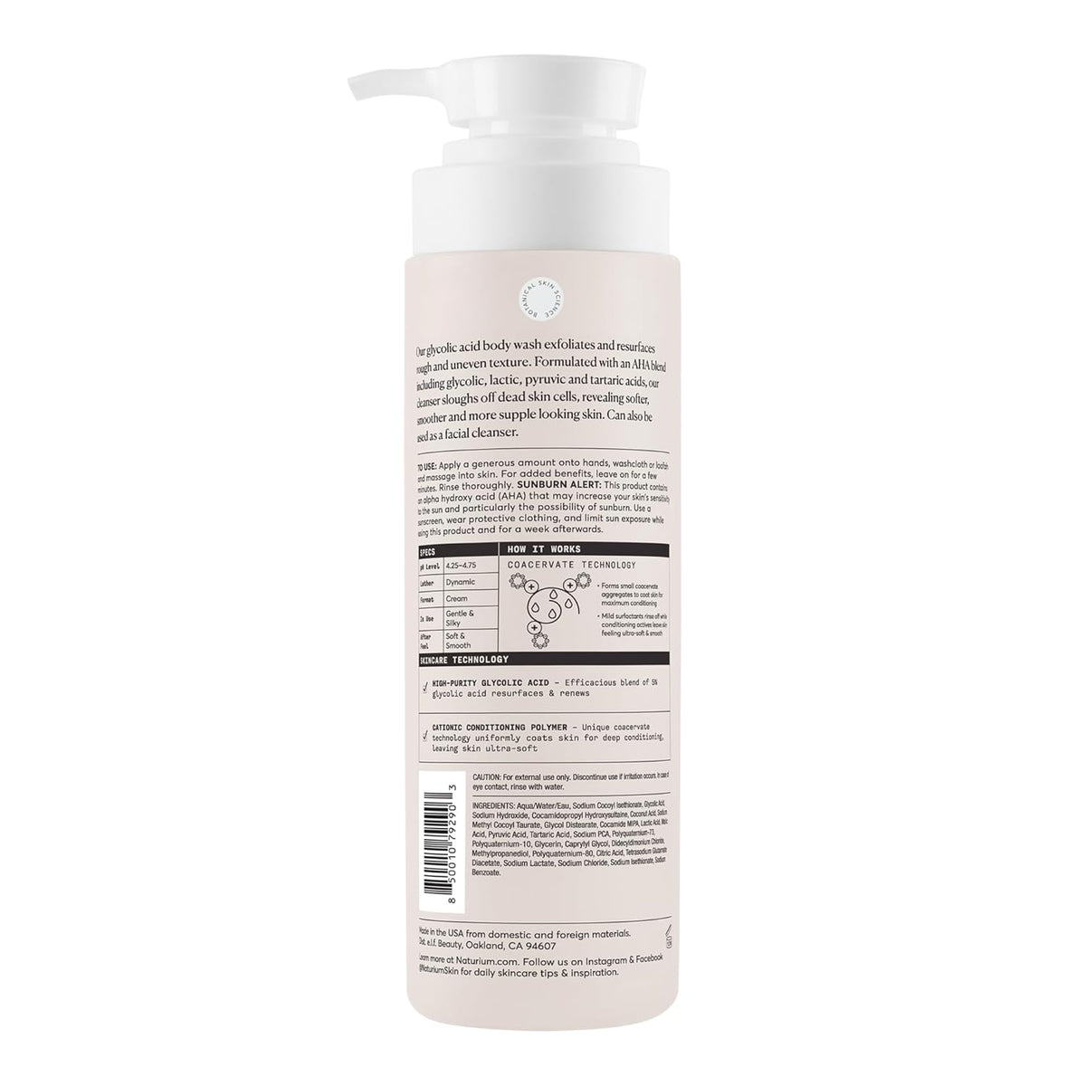 Naturium The Smoother Glycolic Acid Body Wash, 16.9 fl oz